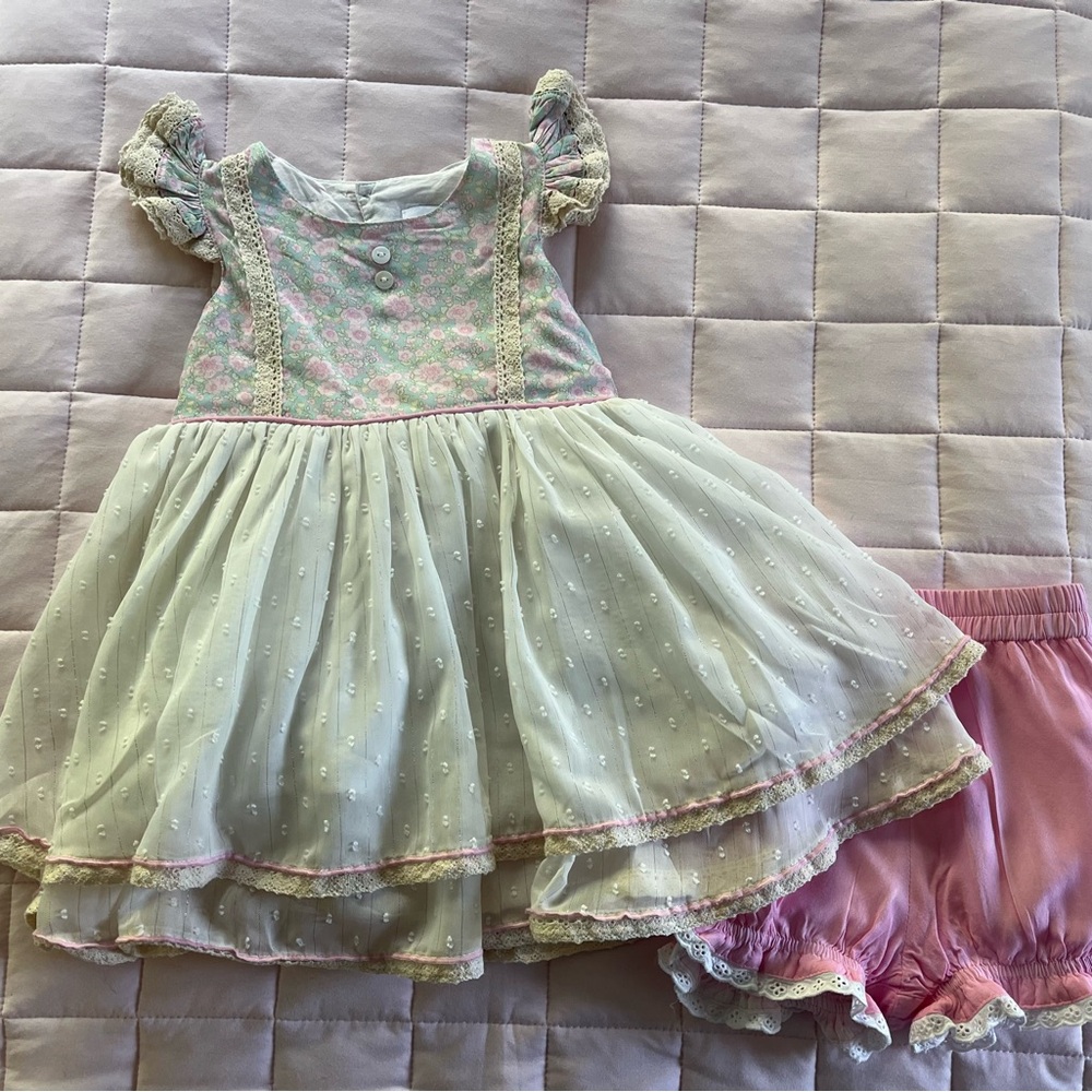 Love & Grow 2pc Pink Floral Lace Set Size 4T